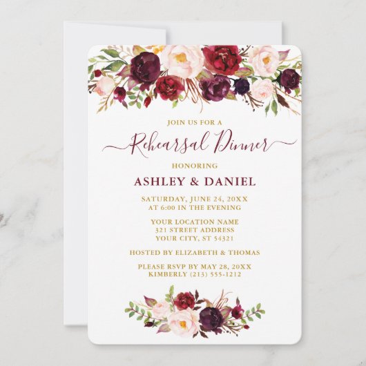 Burgundy-Probe Einladung (Vorderseite)