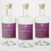 Burgundy Product Label Rose Gold Frame Monogram Alkoholflaschenetikett (Flaschen)