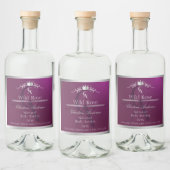 Burgundy Product Label with Silver Frame Monogram Alkoholflaschenetikett (Flaschen)