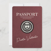 Burgundy Puerta Vallarta Passport Save The Date (Vorderseite)