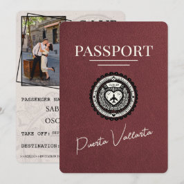 Burgundy Puerta Vallarta Passport Save The Date