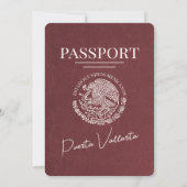 Burgundy Puerta Vallarta Passport Wedding Einladung (Rückseite)