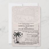 Burgundy Puerta Vallarta Passport Wedding Einladung (Vorderseite)