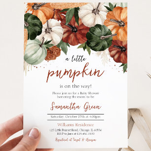 Burgundy Pumpkin Baby Shower Einladung