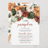 Burgundy Pumpkin Baby Shower Einladung (Vorne/Hinten)