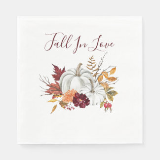 Burgundy Pumpkin Fall Brautparty Paper Serviette