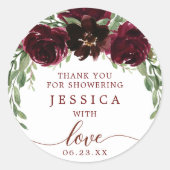 Burgundy Pumpkin Fall Dusche Gefallen Sticker (Vorderseite)