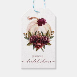 Burgundy Pumpkin Fall Liebe Brautparty einladen Geschenkanhänger