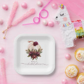 Burgundy Pumpkin Fall Liebe Brautparty einladen Pappteller (Party)