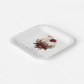 Burgundy Pumpkin Fall Liebe Brautparty einladen Pappteller (Gewinkelt)