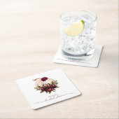 Burgundy Pumpkin Fall Liebe Brautparty einladen Rechteckiger Pappuntersetzer (Vor Ort)