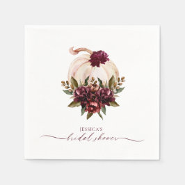 Burgundy Pumpkin Fall Liebe Brautparty einladen Serviette
