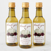 Burgundy Pumpkin Fall Mini Weinflaschen Etikett (Flaschen)