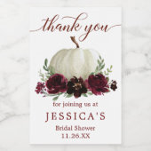 Burgundy Pumpkin Fall Mini Weinflaschen Etikett (Einzelnes Label)