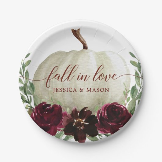 Burgundy Pumpkin Fall Paper Teller (Vorderseite)