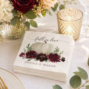 Burgundy Pumpkin Hochzeit im Herbst Cocktail Napki Serviette
