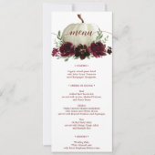 Burgundy Pumpkin Hochzeit im Herbst Menu oder Dusc Einladung (Vorderseite)