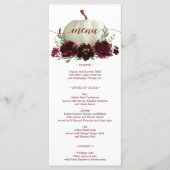 Burgundy Pumpkin Hochzeit im Herbst Menu oder Dusc Menükarte (Vorderseite)