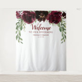 Burgundy Pumpkin Wedding Backdrop Foto Booth Wandteppich (Vorderseite)