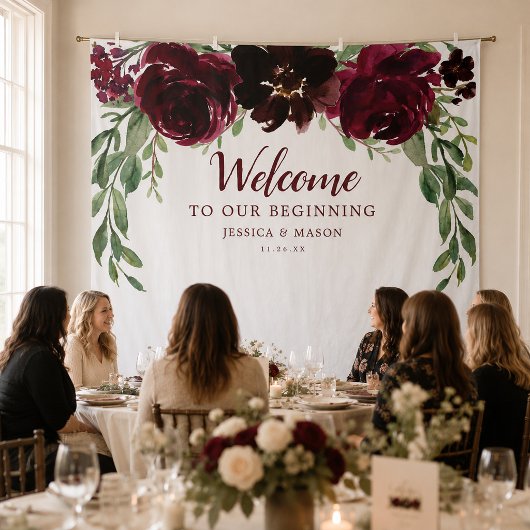 Burgundy Pumpkin Wedding Backdrop Foto Booth Wandteppich