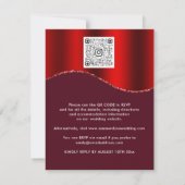 Burgundy QR Code Rose Wedding Bridal Bordeaux Red (Rückseite)