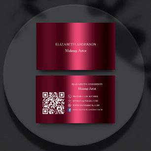 Burgundy Qr Code Social Media Facebook Visitenkarte