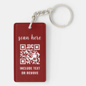 Burgundy QR Code Your Logo Business Keychains Schlüsselanhänger (Rückseite)