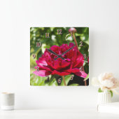 Burgundy Quadratische Wanduhr (Zuhause)