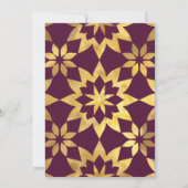 Burgundy rahmen Verziert islamische Hochzeit Einladung (Rückseite)