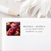 Burgundy Ranunculus Painting Return Address Label (Insitu)