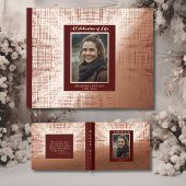 Burgundy Real Foil Funerary Guest Books Maroon Gästebuch