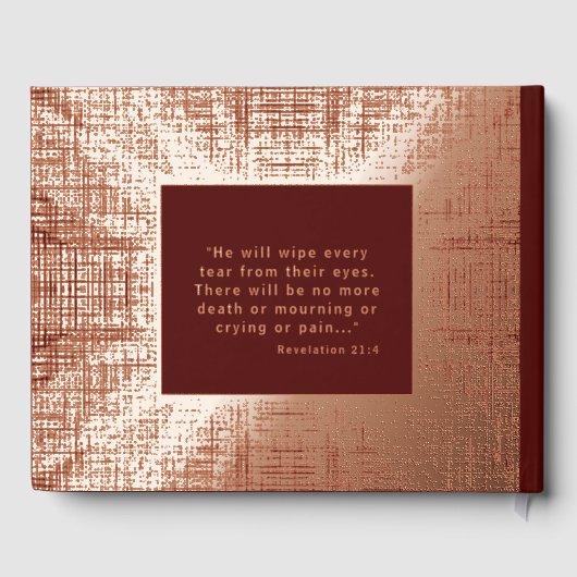 Burgundy Real Foil Funerary Guest Books Maroon Gästebuch (Rückseite)