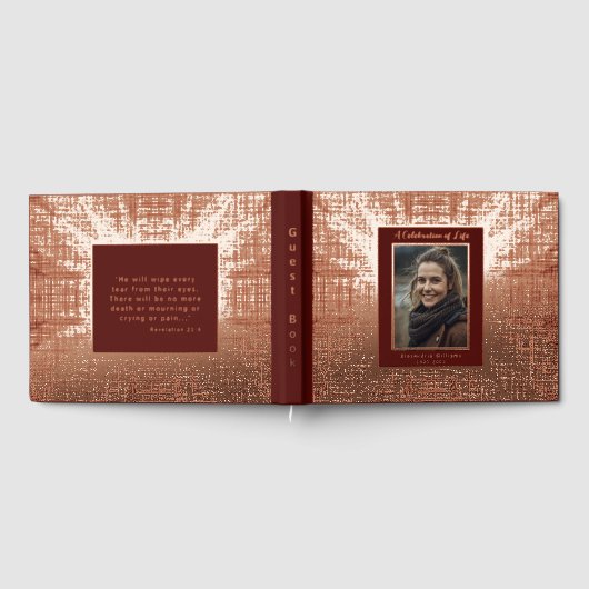 Burgundy Real Foil Funerary Guest Books Maroon Gästebuch (Voll)