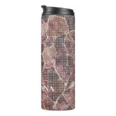 Burgundy Red Abstract Sparkle Thermosbecher (Nach rechts gedreht)