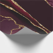 Burgundy Red Agate Imitate Gold Glitzer Geschenkpapier (Ecke)