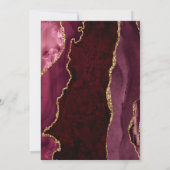 Burgundy Red Agate Script Wedding Save the Date (Rückseite)