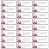 Burgundy Red and Blush Guest Names Address Labels (Vorderseite)