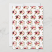 Burgundy Red and Blush Pink Floral Baby Shower Einladung (Rückseite)