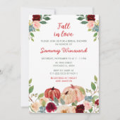 Burgundy Red and Blush Pumpkins Brautparty Einladung (Vorderseite)