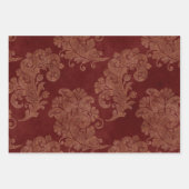 Burgundy Red and Gold Damask Weihnachten Geschenkpapier Set (Vorderseite 2)