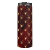 Burgundy Red and Gold Grunge Spider Pattern Thermosbecher (Rückseite)