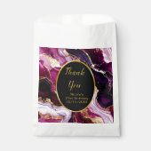 Burgundy Red and Gold Marble Agate Birthday Party Geschenktütchen (Vorderseite)