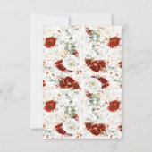 Burgundy Red and White Chic Floral Save the Date (Rückseite)