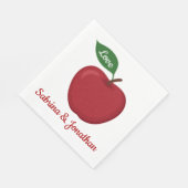 Burgundy Red Apple Liebe Hochzeit im Herbst Party Serviette (Ecke)