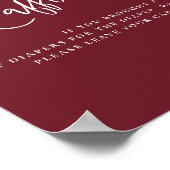 Burgundy Red Baby Dusche Winzer Windeln Raffle Car Poster (Ecke)