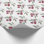 Burgundy Red Berries Pattern Geschenkpapier (Ecke)