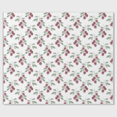 Burgundy Red Berries Pattern Geschenkpapier (Flach)