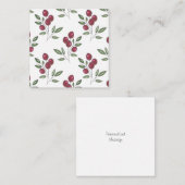 Burgundy Red Berries Pattern Mitteilungskarte (Vorne/Hinten)