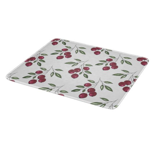 Burgundy Red Berries Pattern Schneidebrett (Ecke)