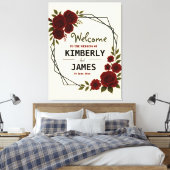 Burgundy Red & Black Geometric Wedding Modern  Leinwanddruck (Insitu (Schlafzimmer))